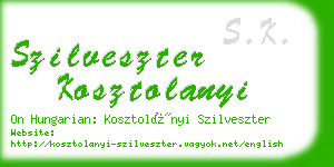 szilveszter kosztolanyi business card